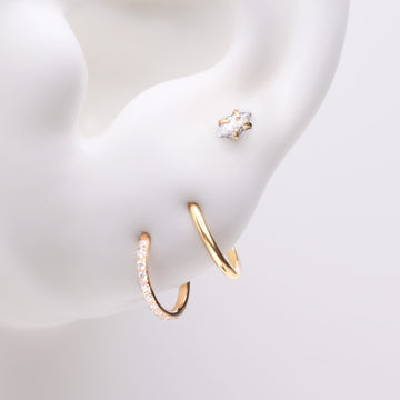 3 Pcs of Assorted Everyday Golden Sparkle Marquise Stud & Clicker Package